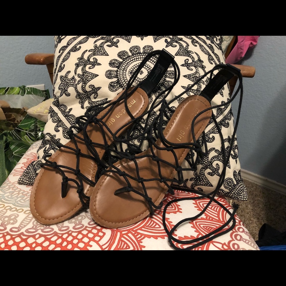 Madden Girl black knotted sandals